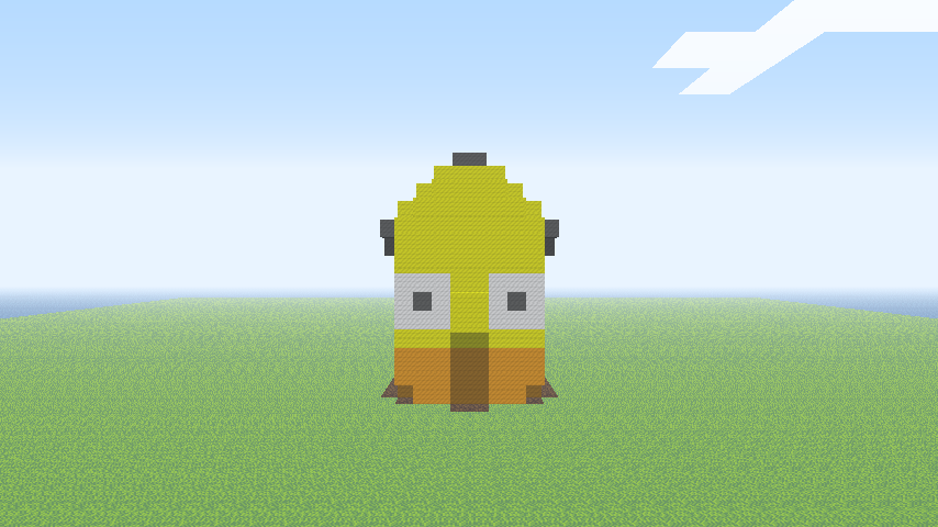 Homer Simpson head build made in ClassiCube